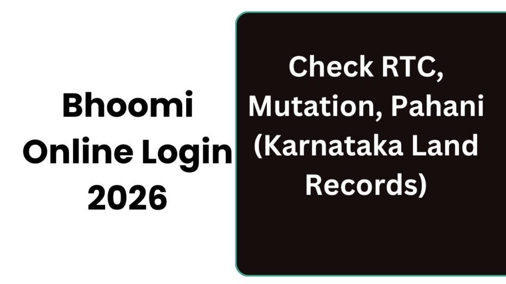 Bhoomi Online Login 2026